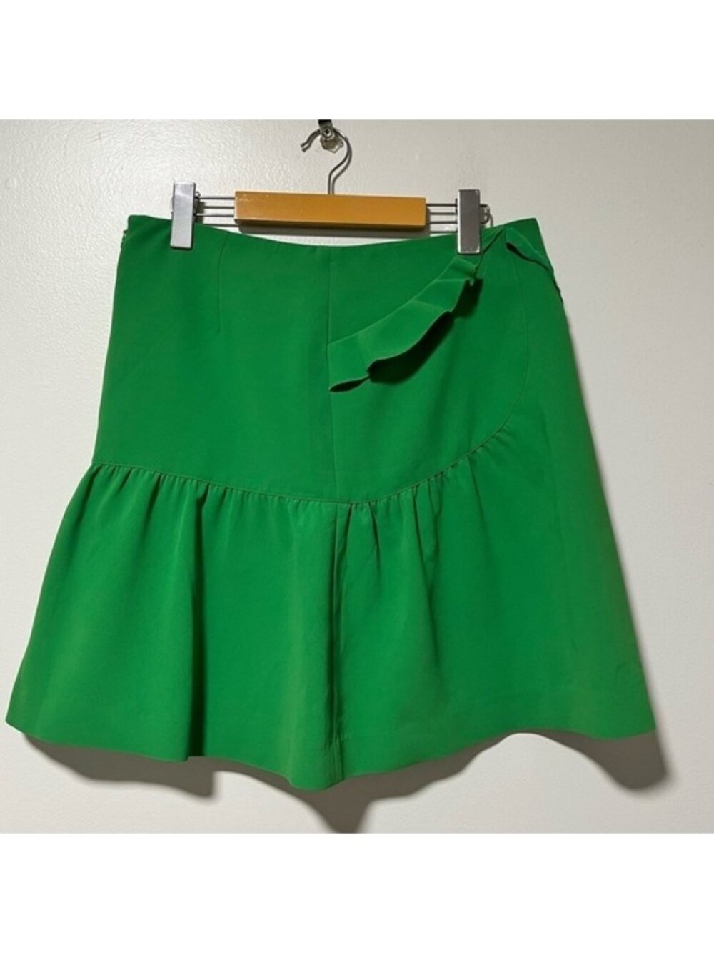 Sandra Angelozzi Women’s Green Ruffle Detail Wrap Skirt Size 38